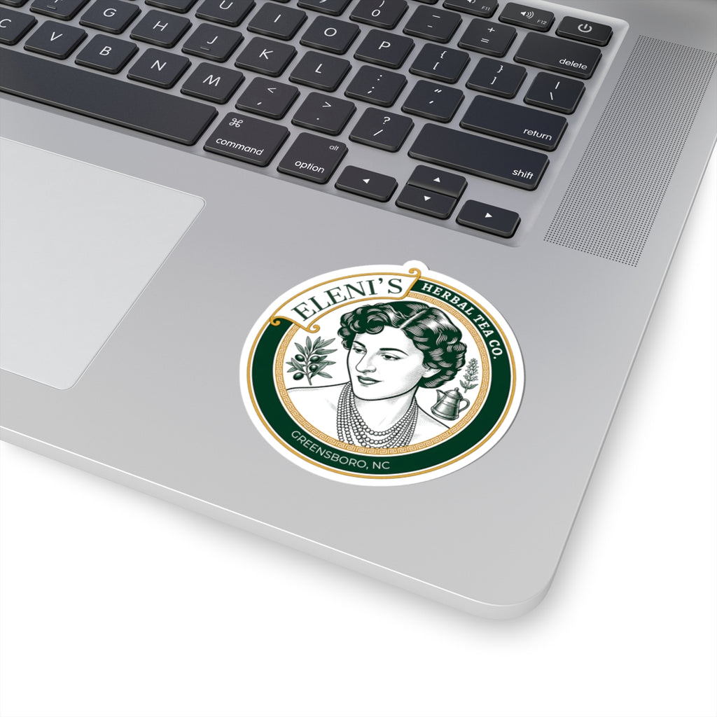 Eleni’s Herbal Tea Co. Vintage Logo Sticker — Kiss-Cut Round Sticker