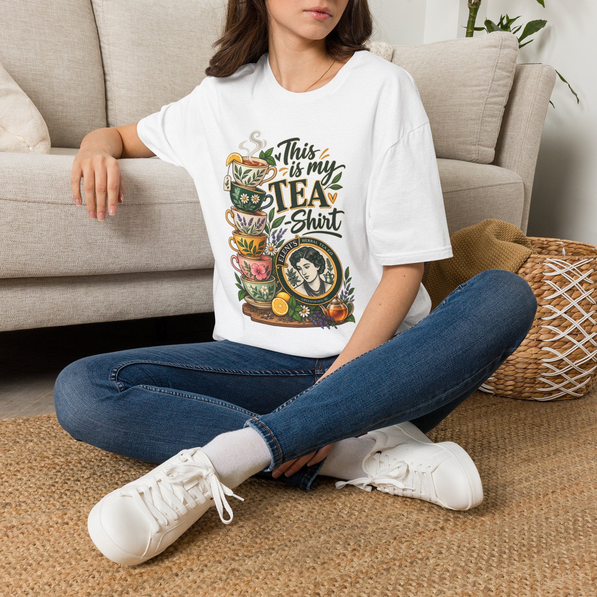 This Is My Tea Shirt T-Shirt — Cute Stacked Teacups Graphic Tee for Tea Lovers