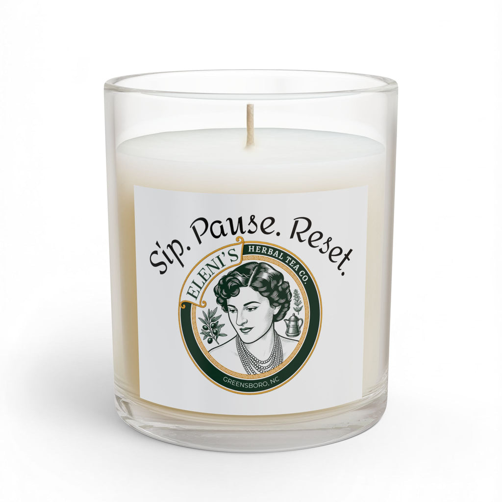 Sip, Pause, Reset Glass Candle — 11oz Relaxing Aromatherapy Candle