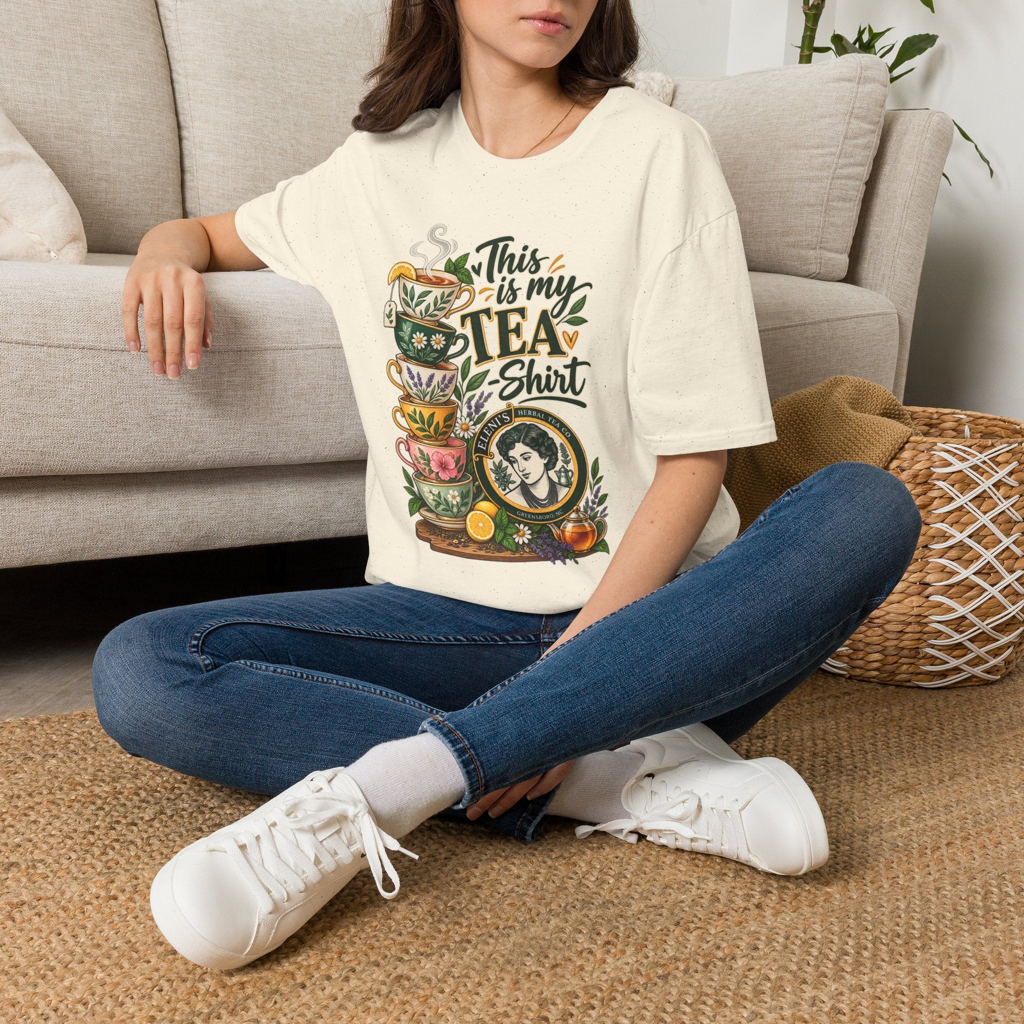 This Is My Tea Shirt T-Shirt — Cute Stacked Teacups Graphic Tee for Tea Lovers