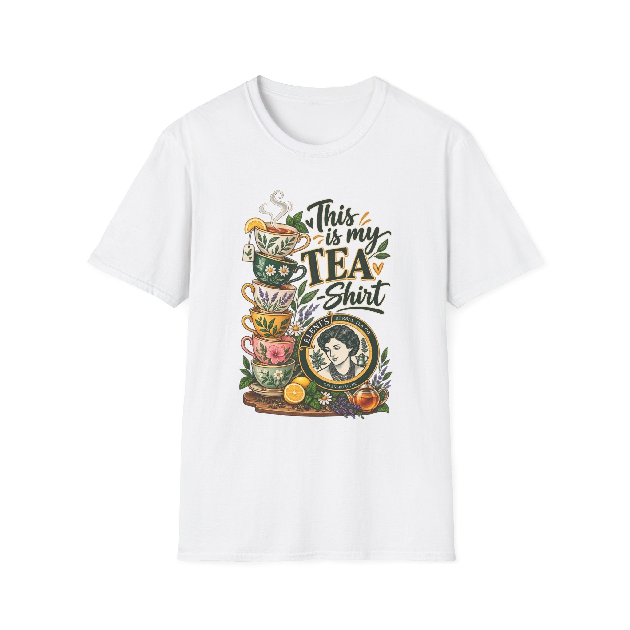 This Is My Tea Shirt T-Shirt — Cute Stacked Teacups Graphic Tee for Tea Lovers