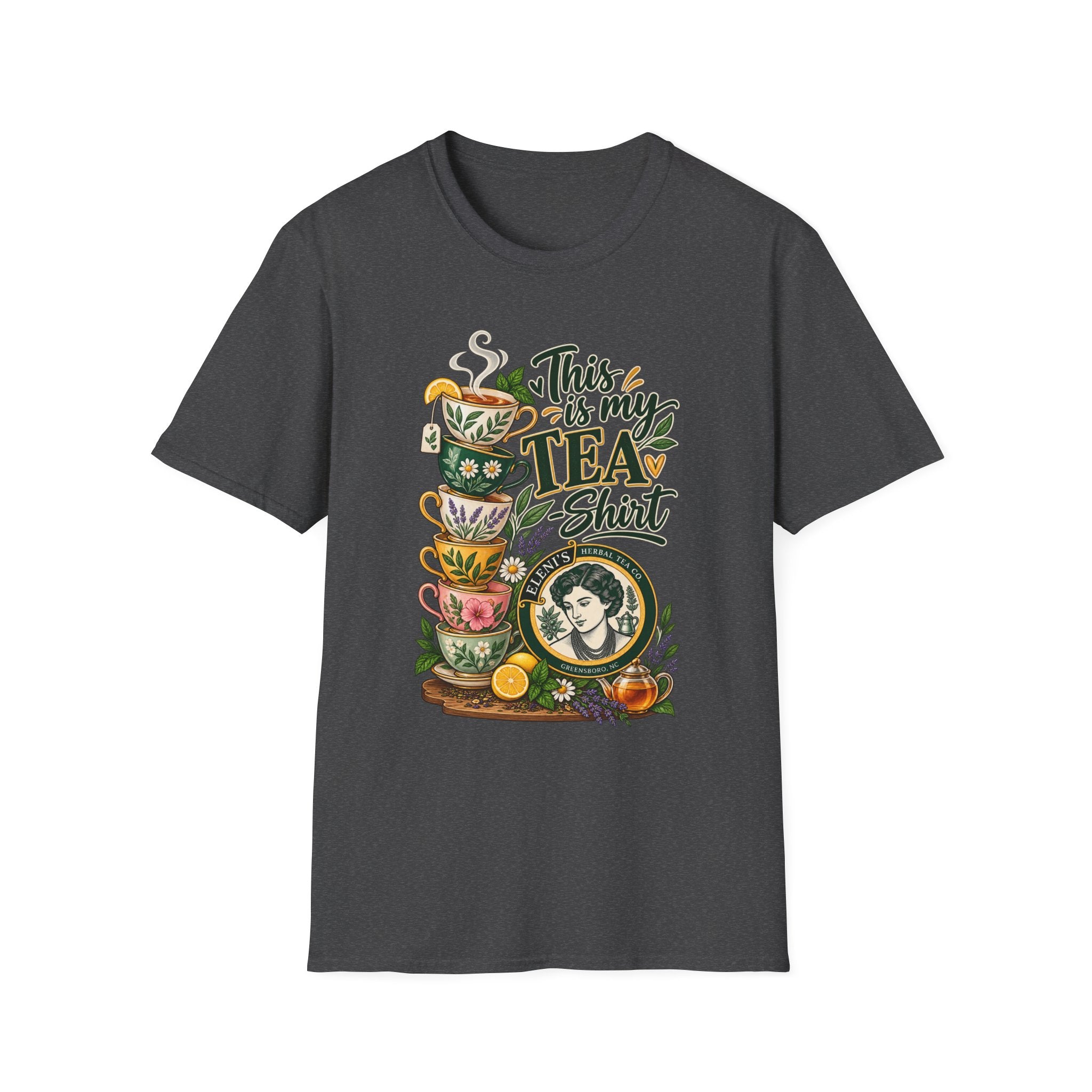 This Is My Tea Shirt T-Shirt — Cute Stacked Teacups Graphic Tee for Tea Lovers