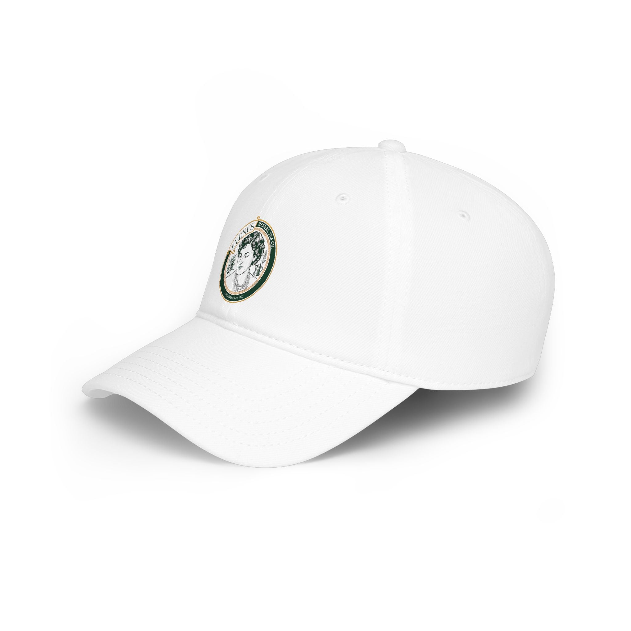Low Profile Baseball Cap — Vintage Floral Portrait Embroidered Hat