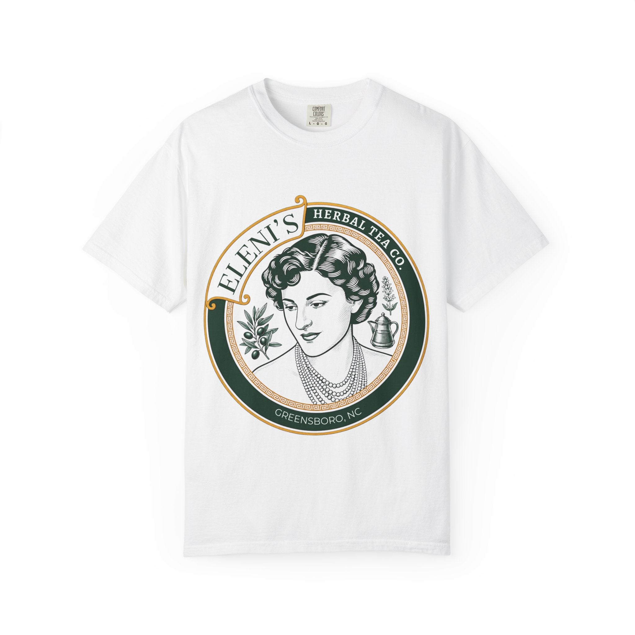 "Eleni's" Logo Tee - Herbal Teaco Vintage Portrait T‑Shirt