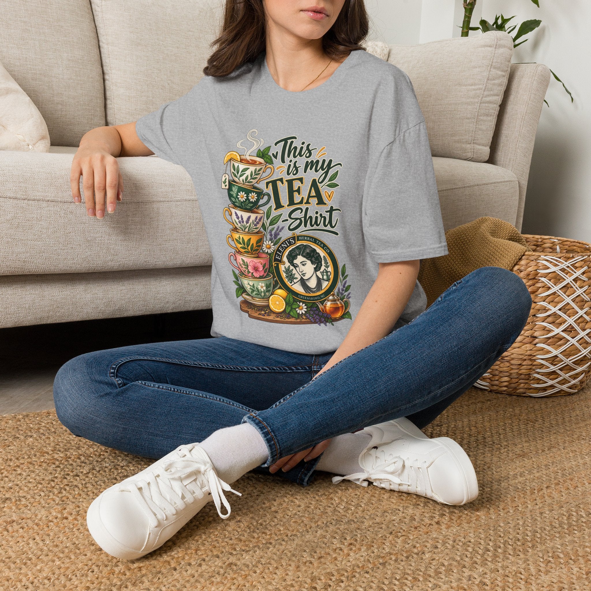 This Is My Tea Shirt T-Shirt — Cute Stacked Teacups Graphic Tee for Tea Lovers