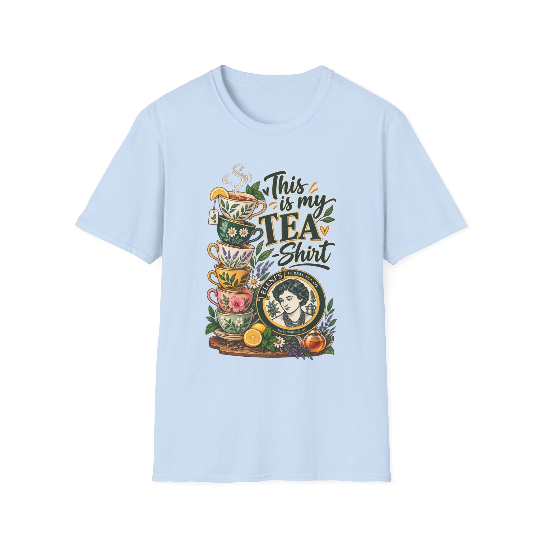 This Is My Tea Shirt T-Shirt — Cute Stacked Teacups Graphic Tee for Tea Lovers