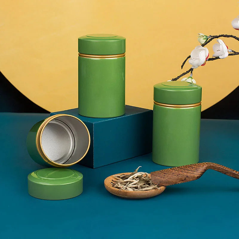 Portable Metal Tea Can, Tea Storage, Tin Containers for Loose Dry Tea Leaves, 50g/1.76oz