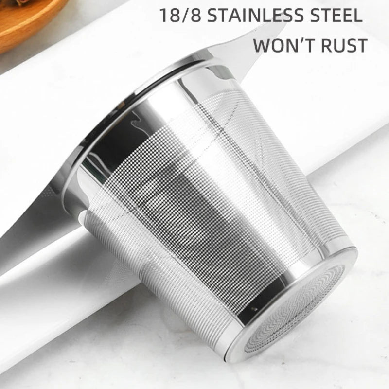 Tea Infuser Basket with Dual Handle - Fine Mesh Stainless Steel