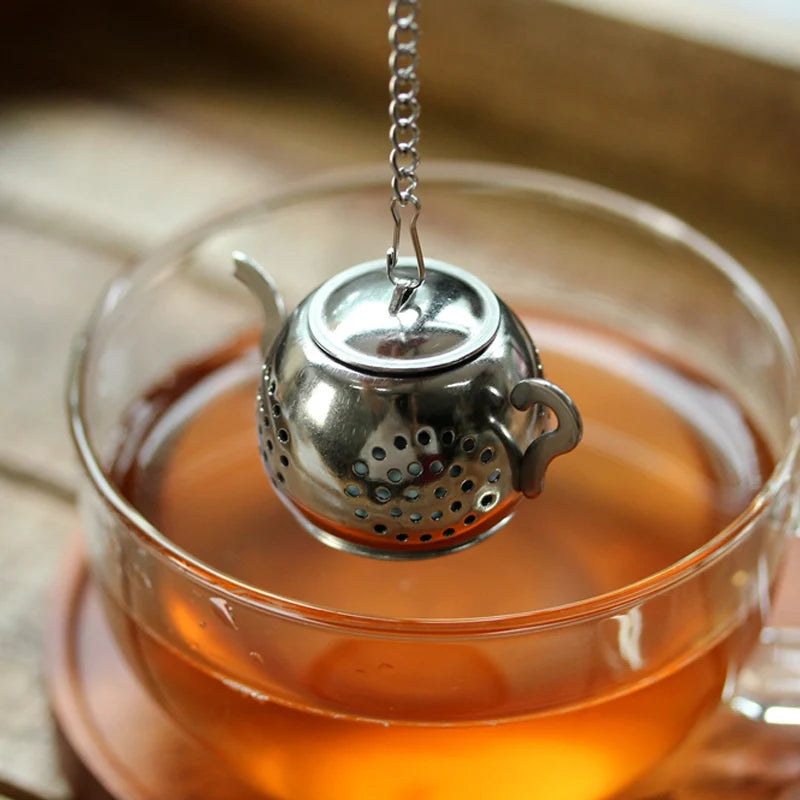 Tea Infuser Stainless Steel Tea Strainer Filter Cute Mini Teapot Shape Tea Ball Infuser Loose Leaf Herb Diffuser Tea Accessories