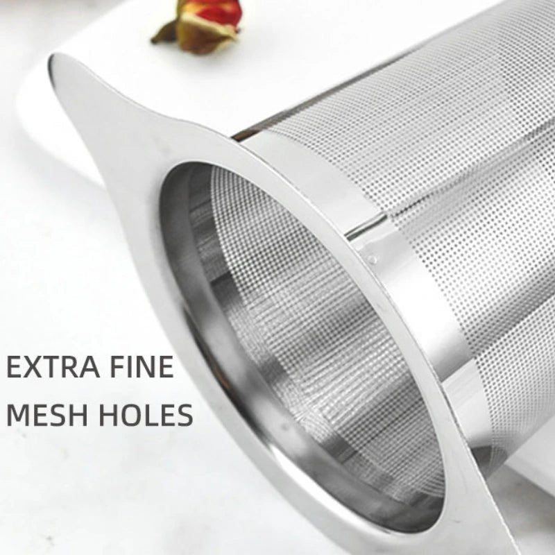Tea Infuser Basket with Dual Handle - Fine Mesh Stainless Steel