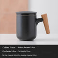 Tea Separation Mug Ceramic Frosted Tea Cup Household Office Wooden Handle Mug With Lid Filtration Ceramic and Pottery Cups Mugs