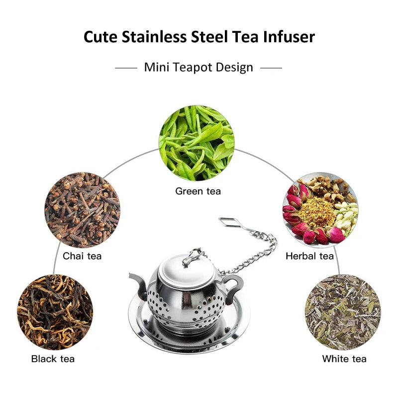 Tea Infuser Stainless Steel Tea Strainer Filter Cute Mini Teapot Shape Tea Ball Infuser Loose Leaf Herb Diffuser Tea Accessories