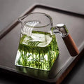 500ml/ 16.9oz  Wooden Handle Glass Fair Cup With Crescent Filter High-grade Tea Dispenser Chahai Tea Divider Tea Cup  Kung Fu Tea Set
