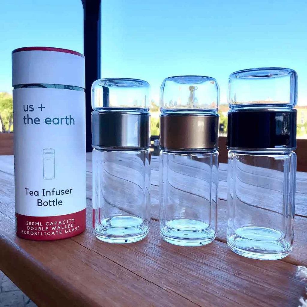 NNEDSZ Double Wall Glass Tea Infuser Bottle