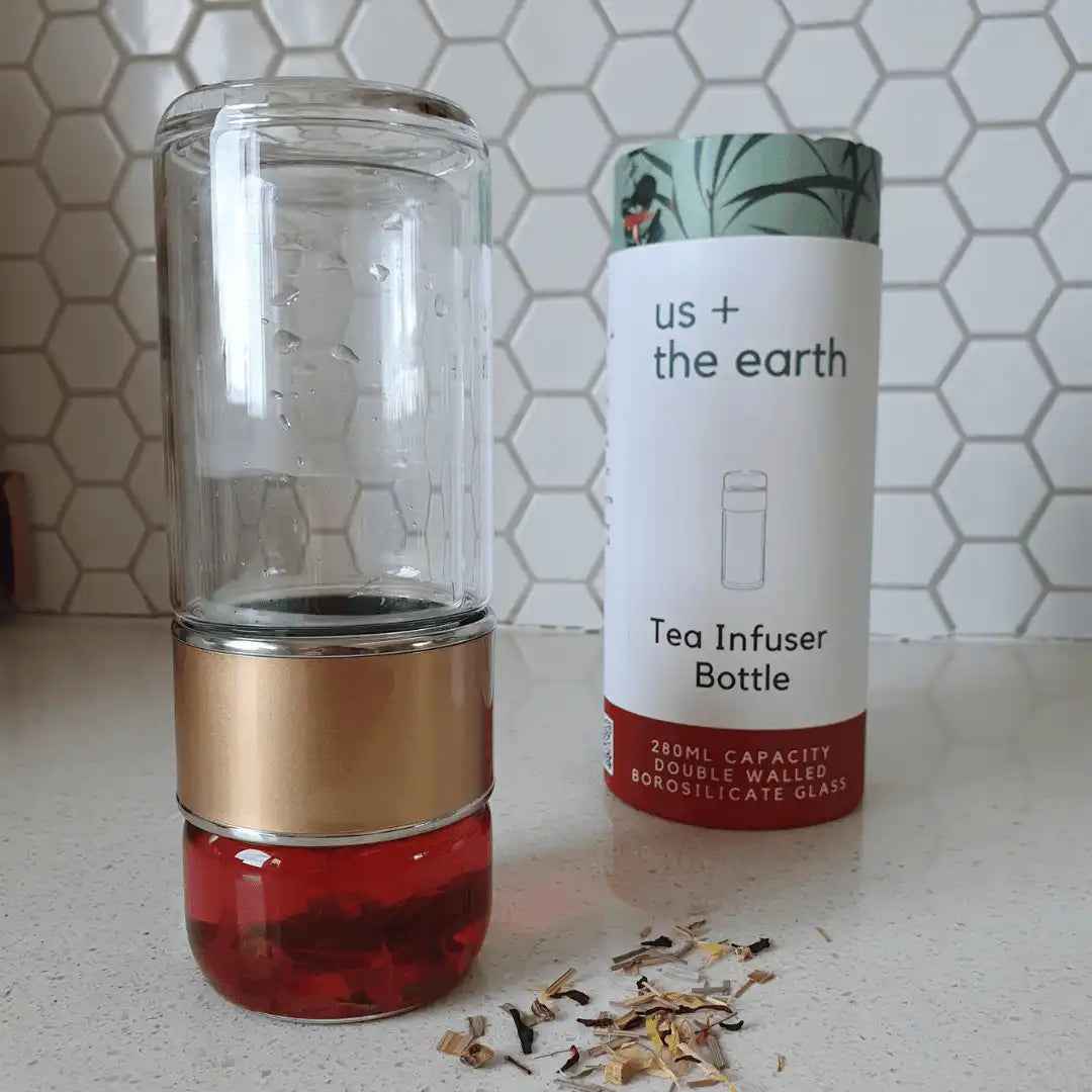 NNEDSZ Double Wall Glass Tea Infuser Bottle